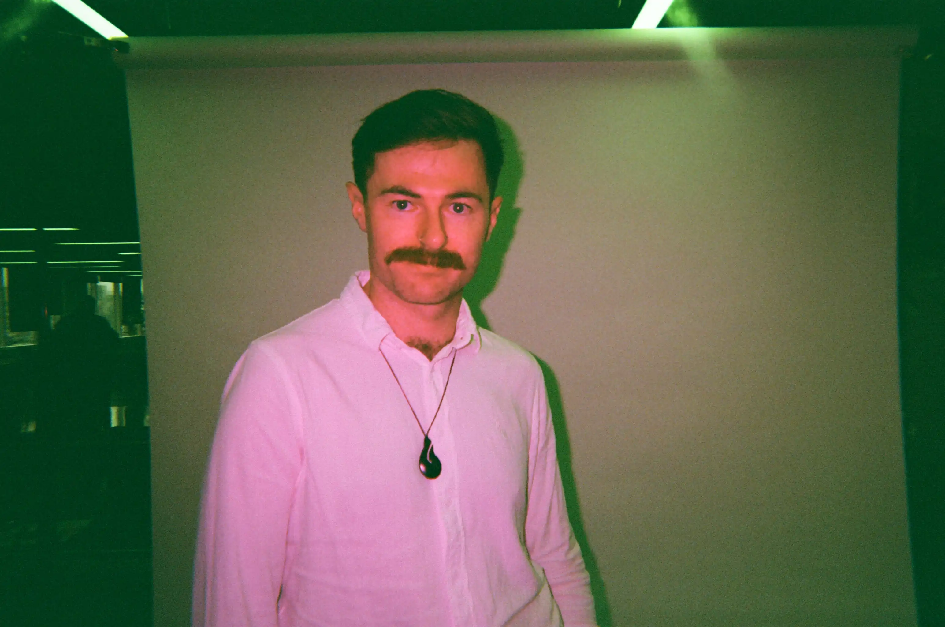 The Farrelly looking handsome while staring down the camera